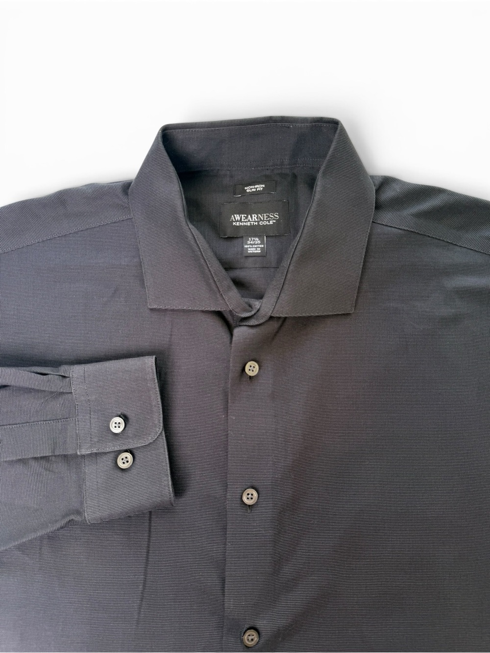 Kenneth Cole Awearness Men’s Slim Fit Non-Iron Dress Shirt 17.5 34/35